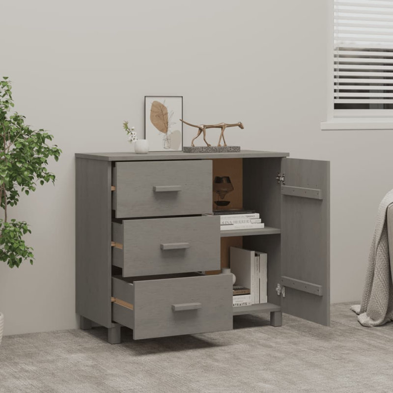Buffet avec rangement pour cuisine Hamar, Gris clair