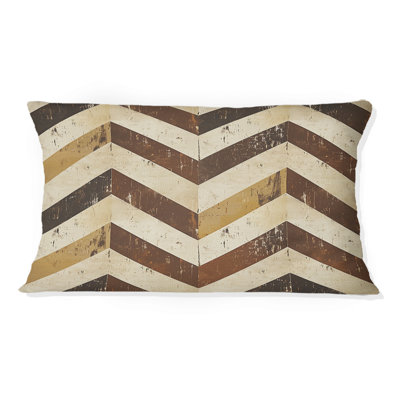 Coussin brun à motif chevron Glam Print III