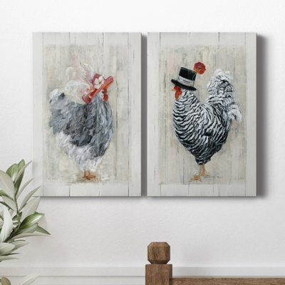 Dimanche meilleur poule - ensemble de 2 peintures