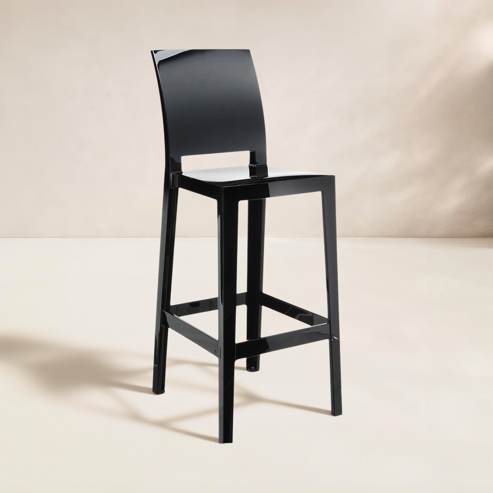 One More Outdoor Bar Stool, Bar, Glossy Black