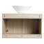 Meuble-lavabo mural 30 po avec lavabo en céramique, armoire en chêne blanc, porte à fermeture douce et poignées en métal