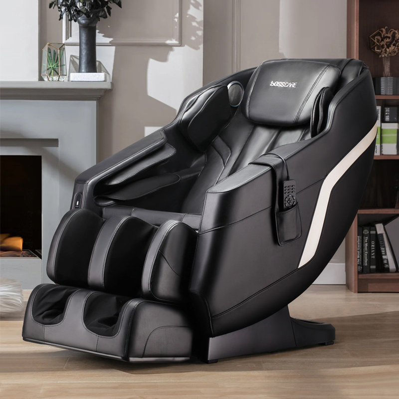 Faux Leather Heated Massage Chair with Footstool