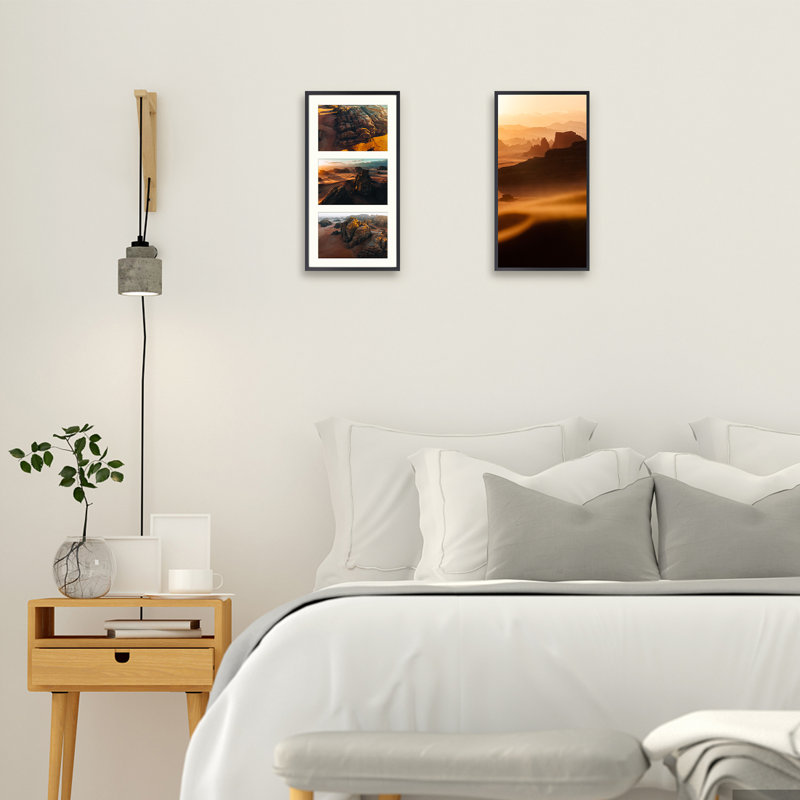 Cadre photo Drennon, 4 po x 6 po, Noir, 7 po x 14 po emmêlé à 4 po x 6 po