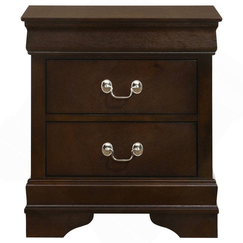 Demetra Cappuccino 2-Drawer Nightstand With Bail Handle