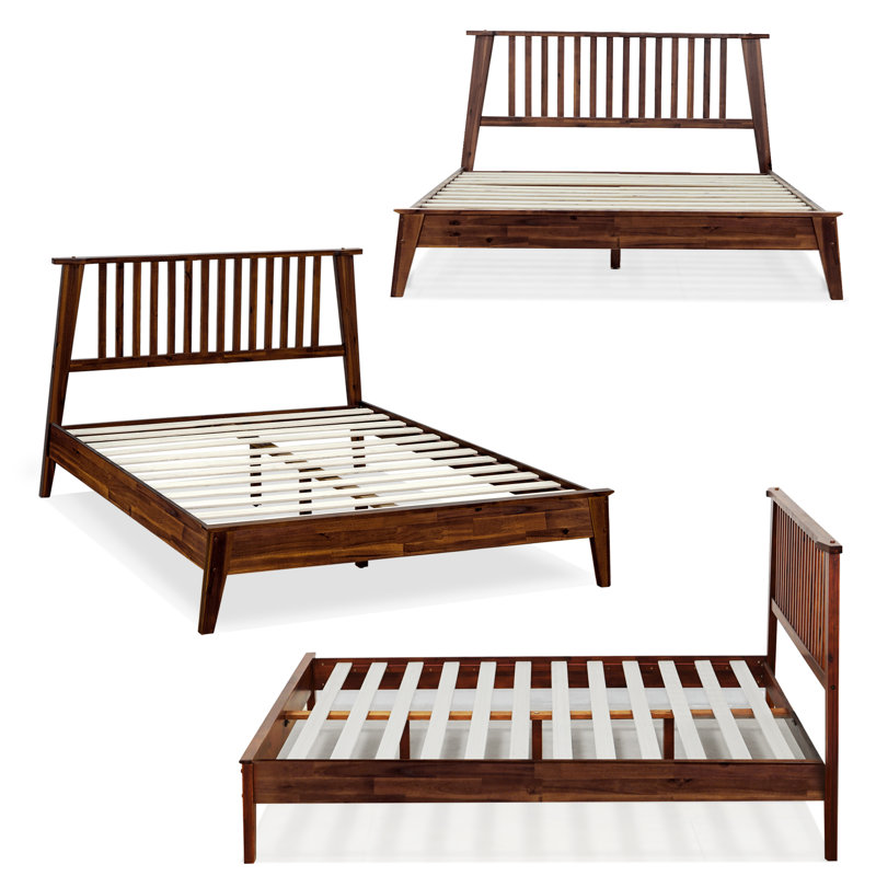 Base de lit plateforme en bois massif de qualité supérieure avec tête de lit Kaylin - capacité de 800 lb, sans sommier, convient à tous les matelas