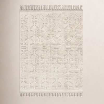 Michaela Beige Hand-Knotted Wool Rug