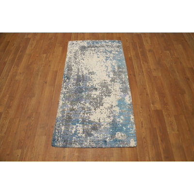 Stylish Distressed Look Abstract Rug 2x4 for Living Rooms