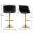 Swivel Adjustable Height Bar Stool Modern Velvet Barstool with Barrel Back Kitchen Island Counter Bar Chair with Golden Base-1220418869-1220418878