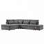 Canapé modulaire coulissant de 107 po en forme de L avec sièges larges, repose-pieds avec rangement à mouvement libre, combinaison libre-366961486