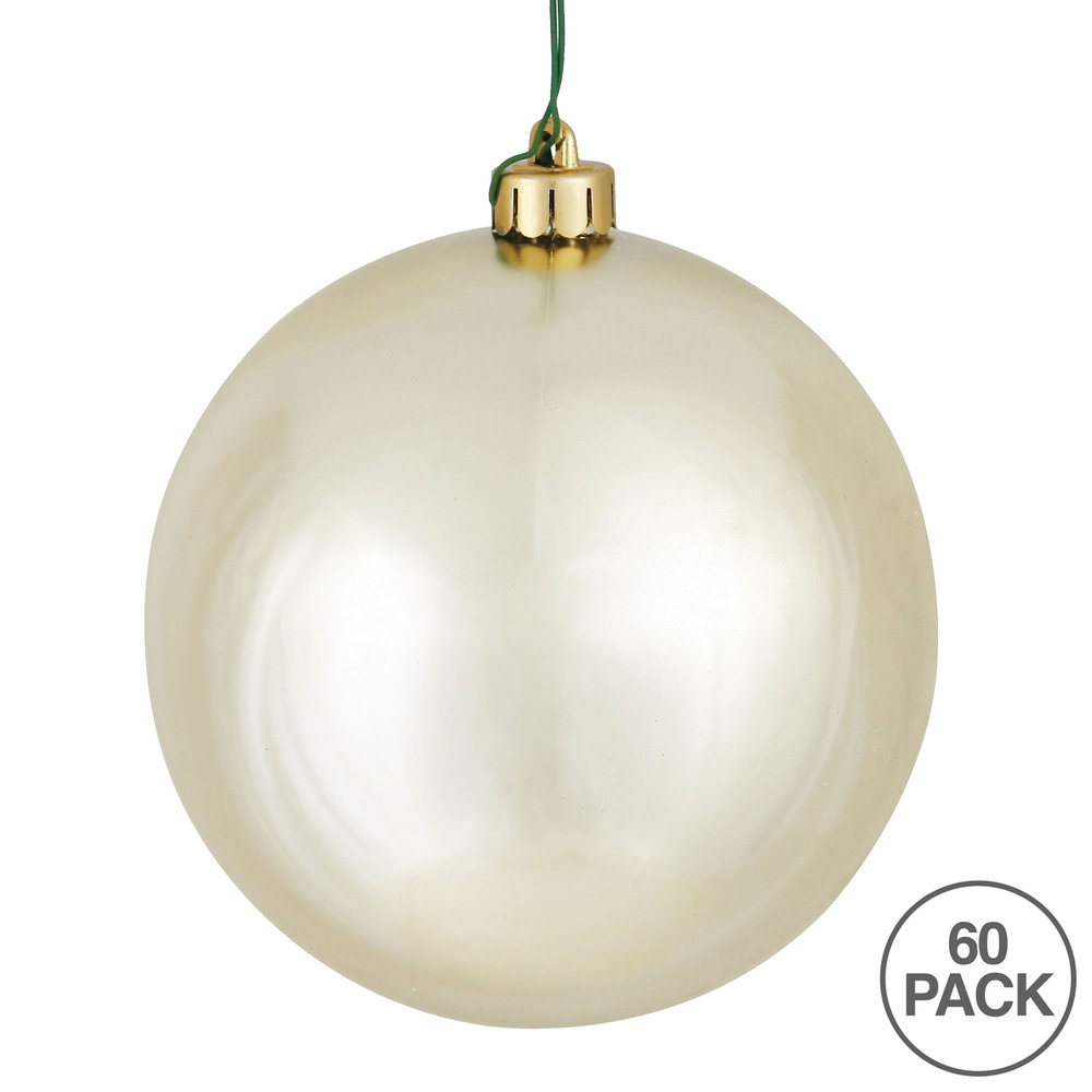 Shatterproof Bauble, 2'' H X 2'' W X 2" D, Champagne