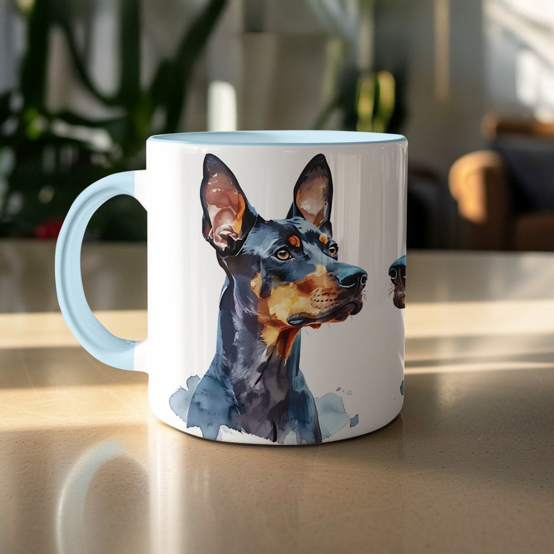 Watercolor Doberman Pinscher Design 11oz Coffee Mug