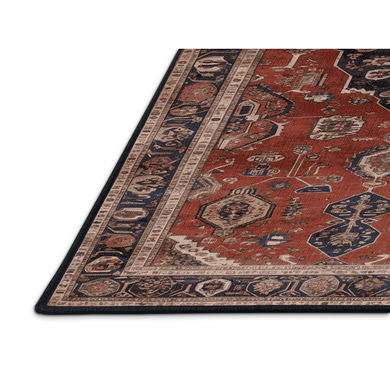 Tapis brun lavable à la machine, Rond 5 pi