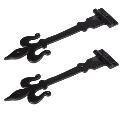 Hammer & Tongs - Fleur De Lis T-Hinge - W405mm - Black