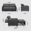 Canapé-lit coulissant avec repose-pieds séparé réversible, canapé-lit rembourré convertible avec dossier réglable, canapé en L peu encombrant pour appartement et bureau