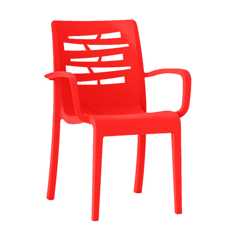 Fauteuil de salle à manger d'extérieur en résine Essenza Premium, Rouge