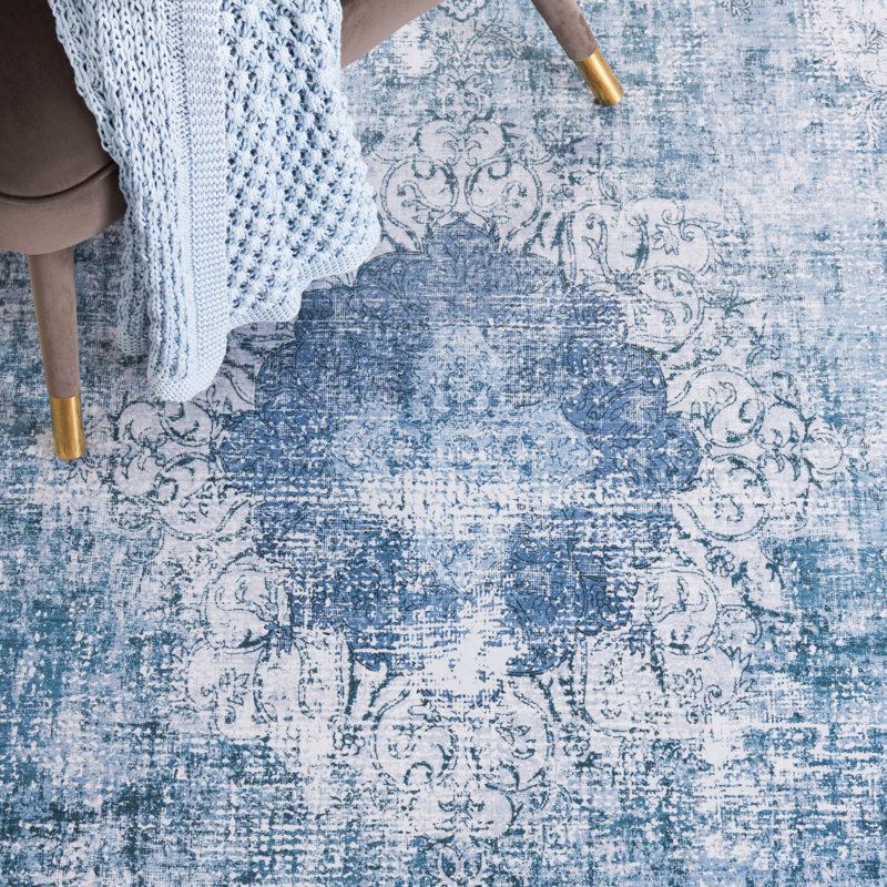 Tapis vert / gris Ziebarth 190 M / W S / R, Rectangulaire 3 pi x 5 pi