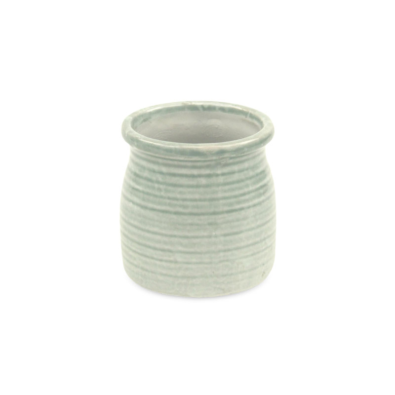 Pot à fleurs en céramique Mott, Vert, H 4 po x l 3,75 po x P 3,75 po