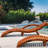 Myashia Outdoor Wood Chaise Lounge