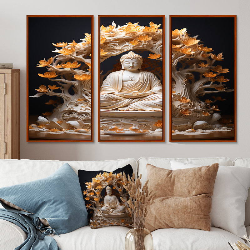 Ensemble de salon Tohei - Bouddhisme, Cadre flottant brun, H 32 po x l 48 po x P 1 po