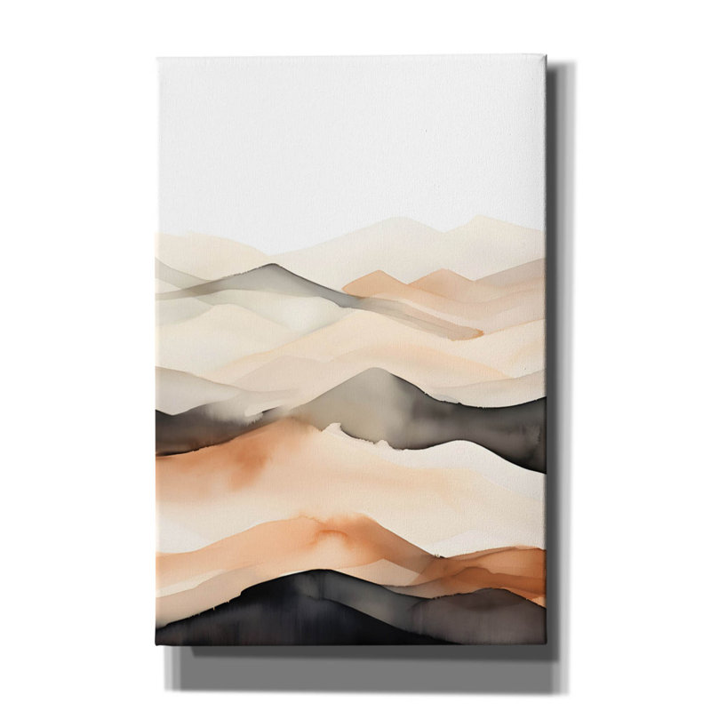 «Black & Beige Landscape 10» par Petals Prints Design, art mural sur toile, 40 po x 60 po, H 18 po x l 12 po x P 0,75 po