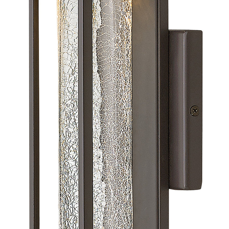 Vapor Crackled Glass Outdoor Armed Sconce, Bronze, 14" H x 4.75" W x 3.75" D