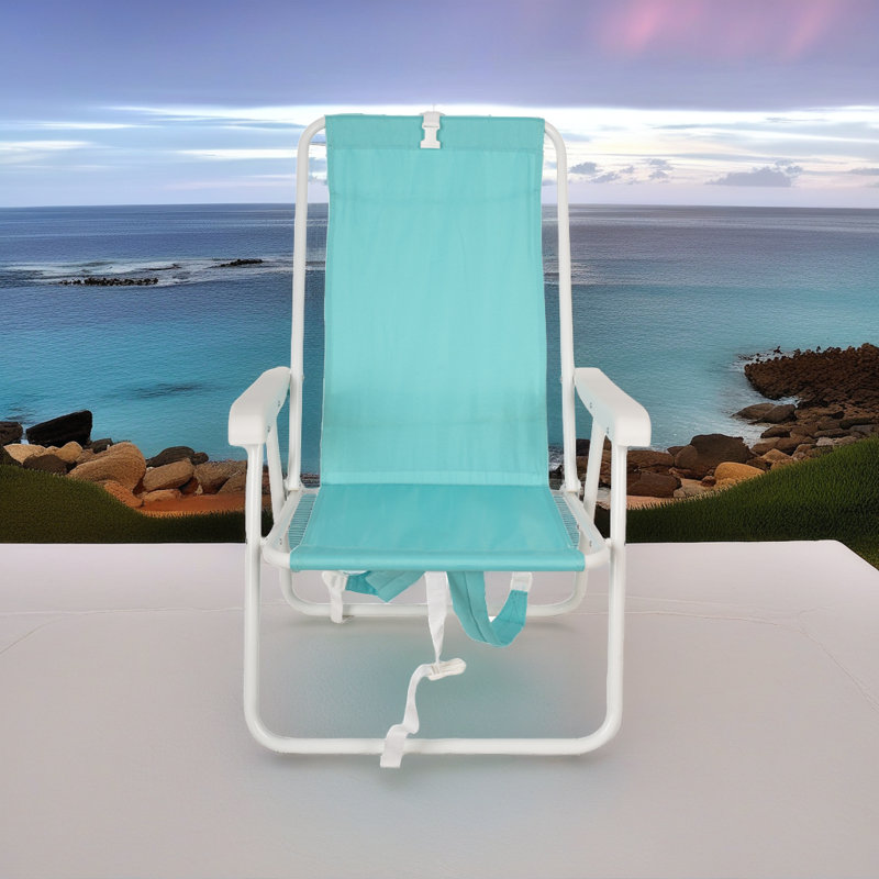 Chaise longue de plage réglable - Design ergonomique avec structure en aluminium et tissu Oxford, Bleu