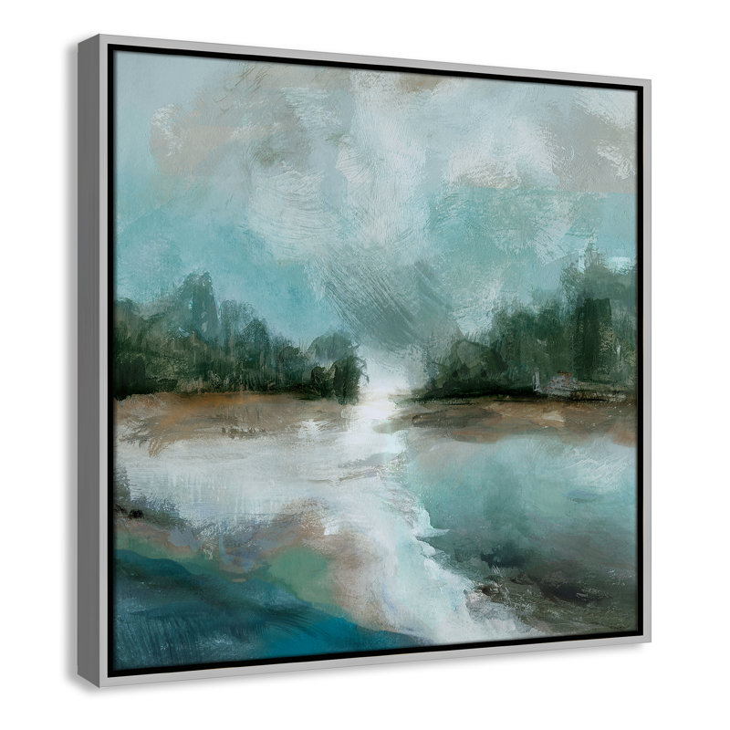 Impression printanière par Susan Jill, H 25,5 po x l 25,5 po, Argent argent