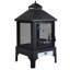 Foyer d'extérieur chauffant - métal, noir, 24,23 x 24,23 x 48,9 po, facile à utiliser