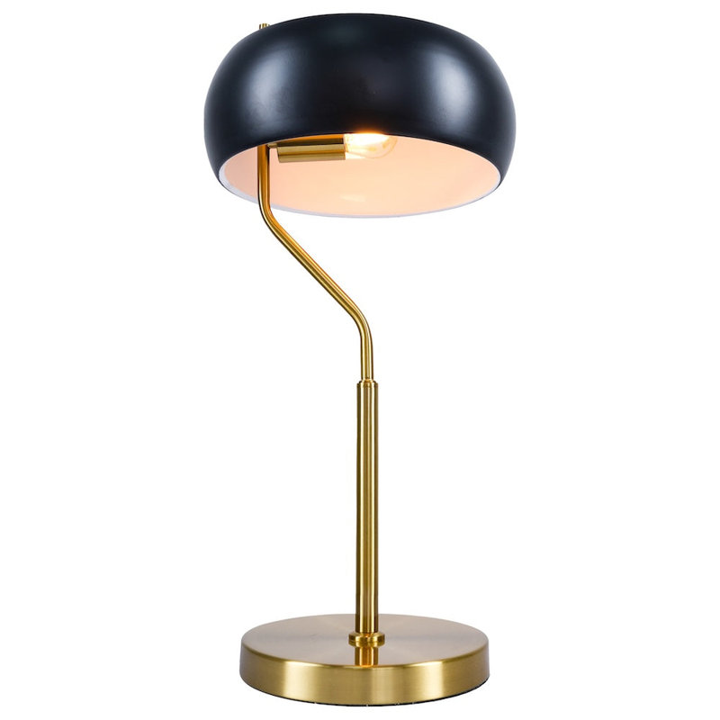 Flux Table Lamp - Gold Colour Metal Base - Black Outer Shade