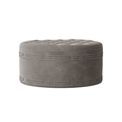 Elle 39" Wide Tufted Round Cocktail Ottoman