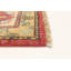 Tapis unique en laine noué à la main ivoire / rouge nouvel âge 4 pi 10 po x 7 pi 2 po Foolwati
