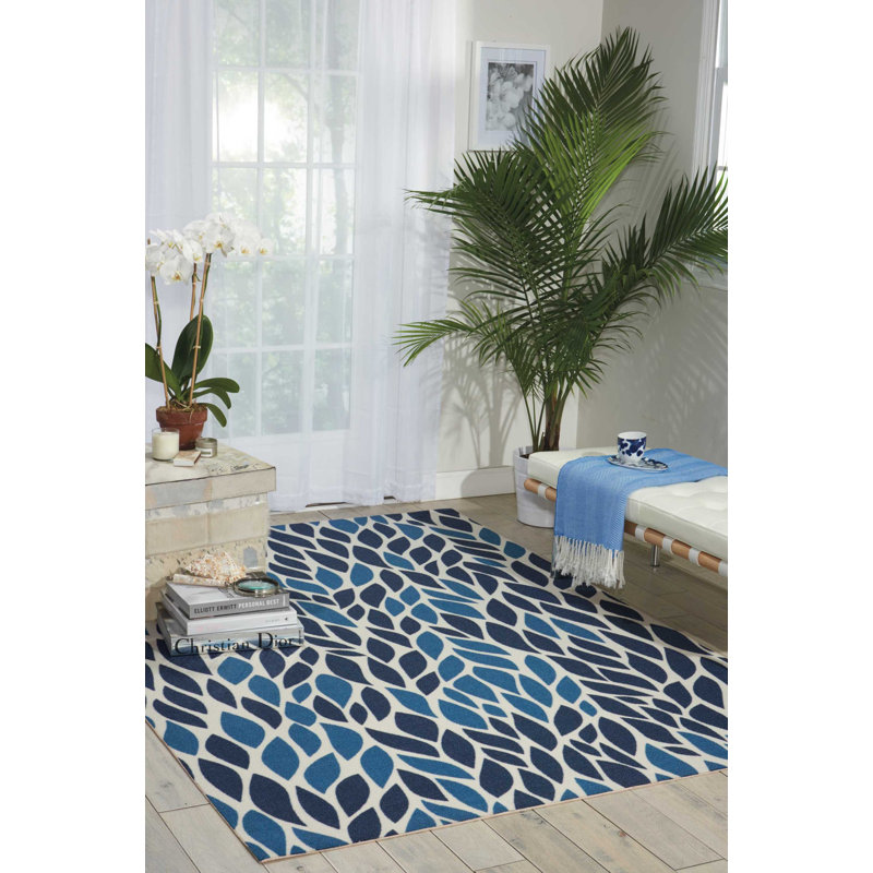Tapis bleu moderne Dian, Rectangle 10 pi x 13 pi