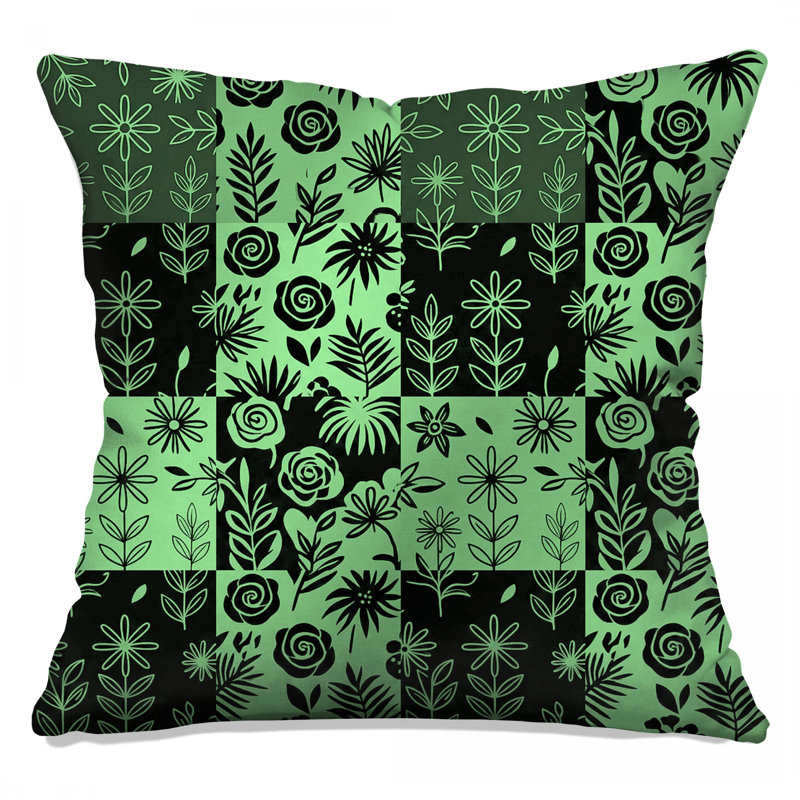 Coussins décoratifs Green Botanical Patchwork, 20 x 20 pouces