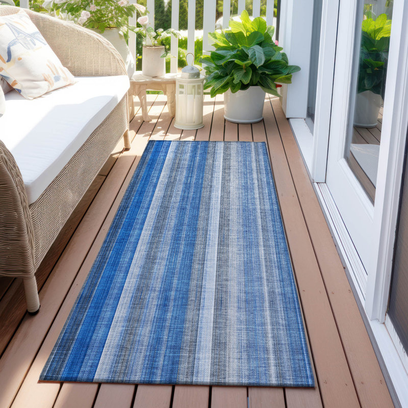Tapis intérieur / extérieur Kinslee, Tapis de couloir 2 pi 3 po x 7 pi 6 po