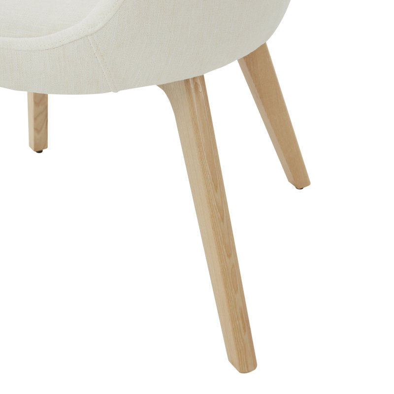 Chaise d'appoint Emestina, Structure naturelle / coussin ivoire