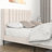 Platform Bed Frame with Tufted Upholstered Headboard & Solid Wood Bed Legs-86671010-86671007