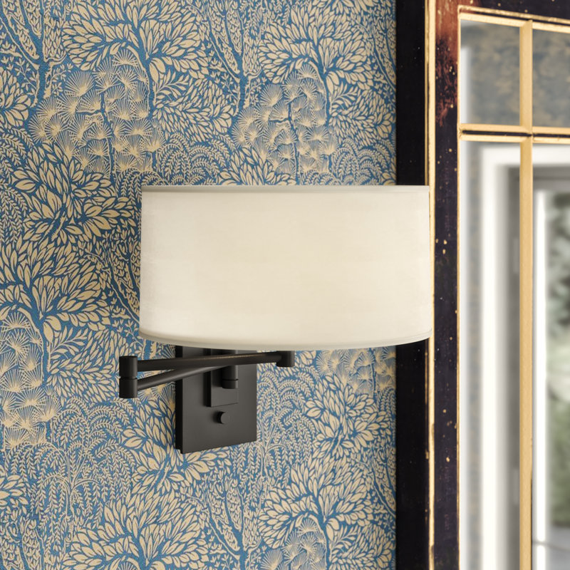 Simple Lines 1 - Light Dimmable Swing Arm, Natural Anna, Sterling