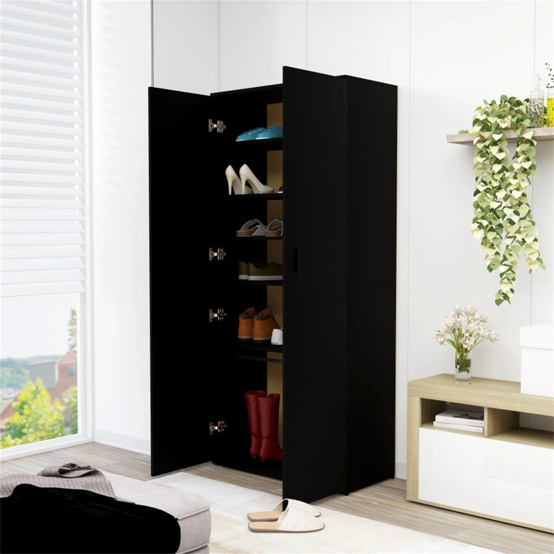 Rovner 24 Pair Shoe Storage Cabinet, Black