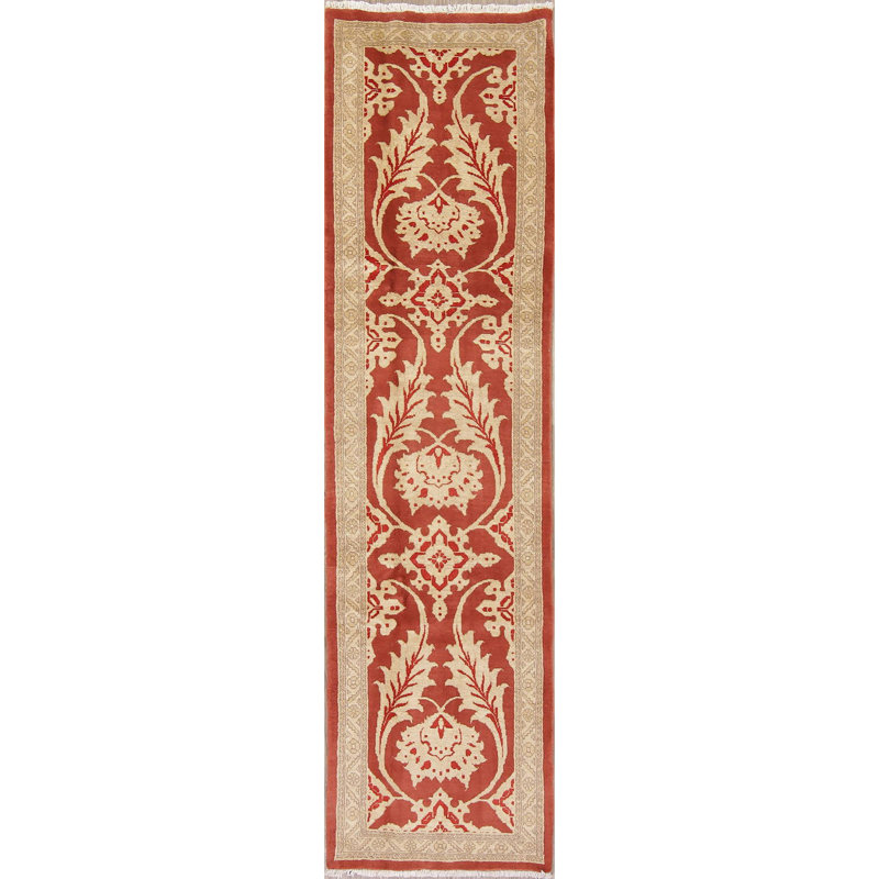 Tapis en laine rouge/beige 2 pi 6 po x 9 pi 6 po one-of-of-kind main-noué la new age Glennville