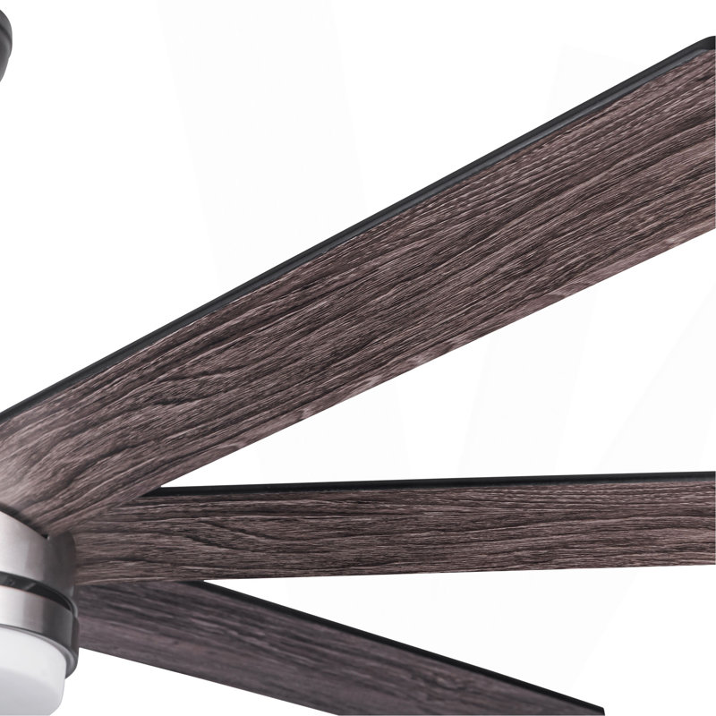Ventilateur de plafond 62 po à DEL intégré en nickel brossé avec télécommande, 62" Wide, Brushed Nickel