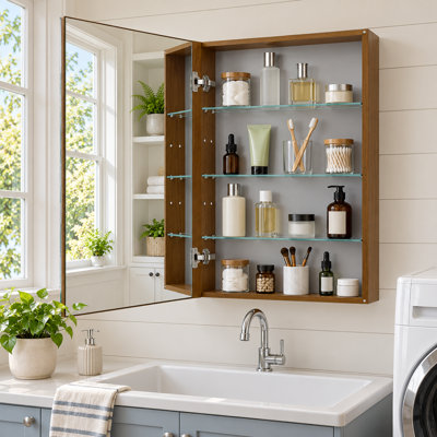 Armoire de rangement en aluminium avec miroir et détecteur de mouvement encastré en aluminium