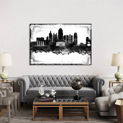 Kansas City Skylines - Wrapped Canvas Painting