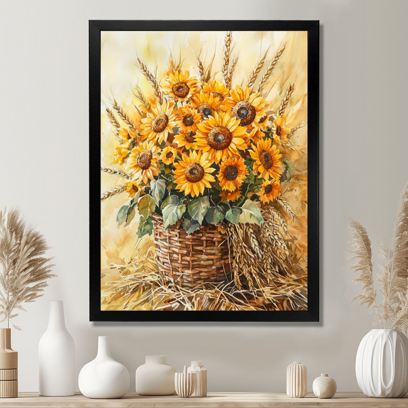 Slyvia - Floral Canvas Art Print, 44" H x 34" W, Black, Framed Print without Mat