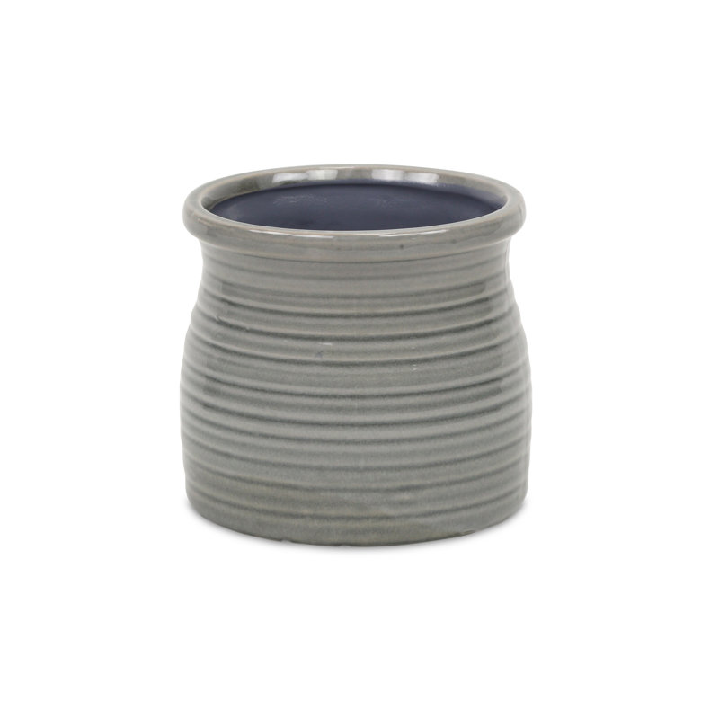 Pot à fleurs en céramique Mott, Gris, H 4,75 po x l 5 po x P 5 po