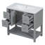Meuble-lavabo simple 36 po avec plateau en résine Tayshawn-1148092645