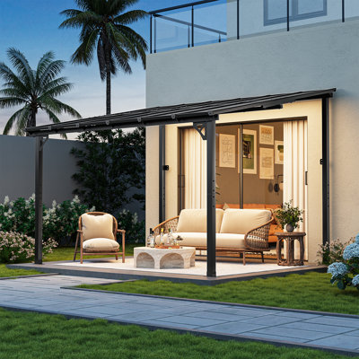 12 pi. L 10 pi. Pergola en aluminium avec auvent
