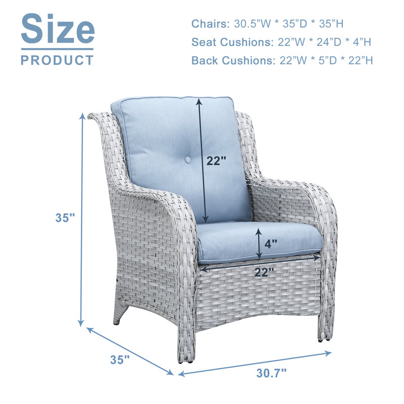 Bonia Outdoor Lounge Chair, Light Blue, Light Gray
