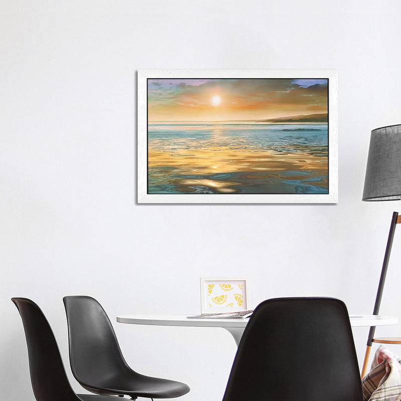 Evening Calm by Mike Calascibetta - Print on Canvas, 66.04 cm H x 45.72 cm W, White Floater Framed