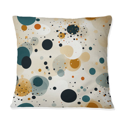 Industrial Chic Polka Dots Pattern - Throw PillowAbstract Coral Reef Multicolor Azure - Throw Pillow