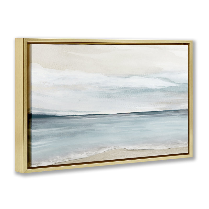 Art mural sur toile flottant, aquarelle douce, par Kristen Brockmon, H 17 po x l 25 po, Cadre flottant métallique doré